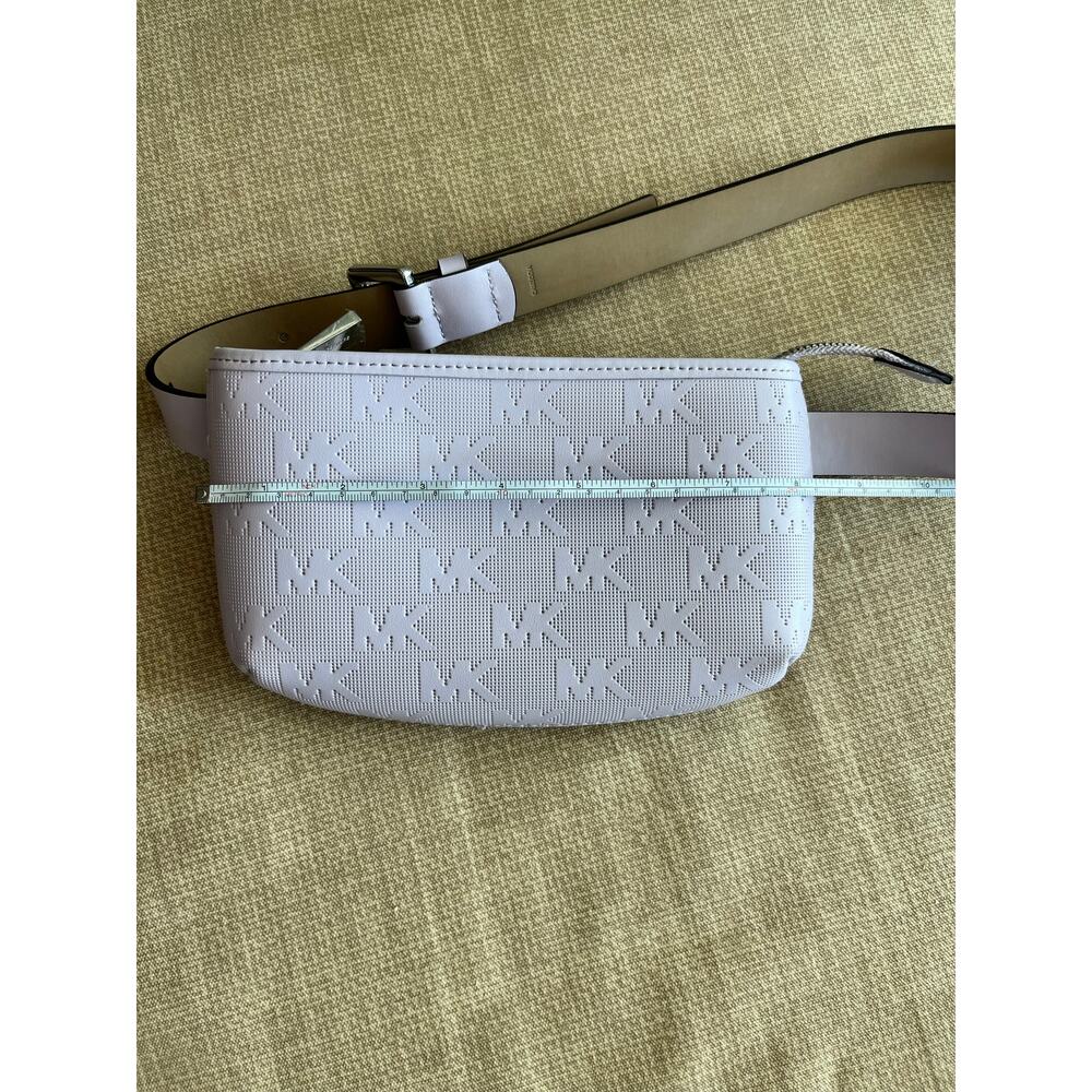 Michael Kors Logo Pattern Lilac Lavender Purple 8x5" Leather Belt Bag | Size S/M - Picture 9 of 11